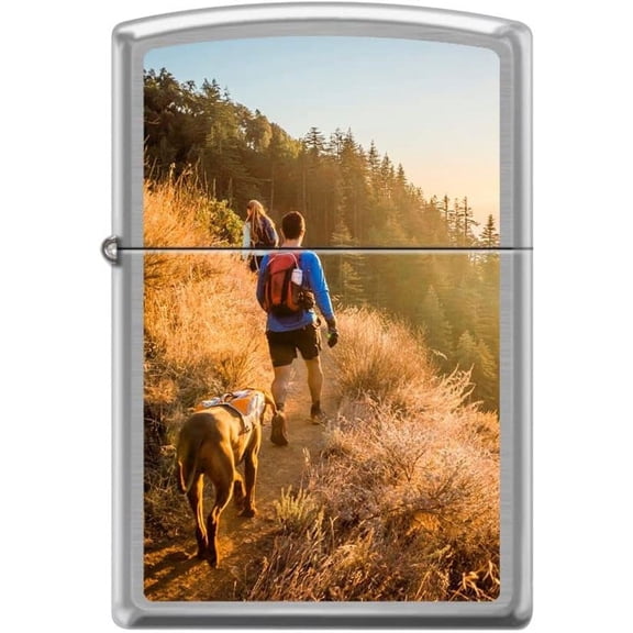 Zippo Lighter- Sports Game Soccer Football Tennis Golf Ski Windproof Lighter (Hiking with Dog Z5190)