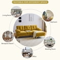 thumbnail image 6 of Euroco L Shaped Couch Modern 83" Living Room Sofa with Chaise Lounge, Velvet, Yellow, 6 of 10