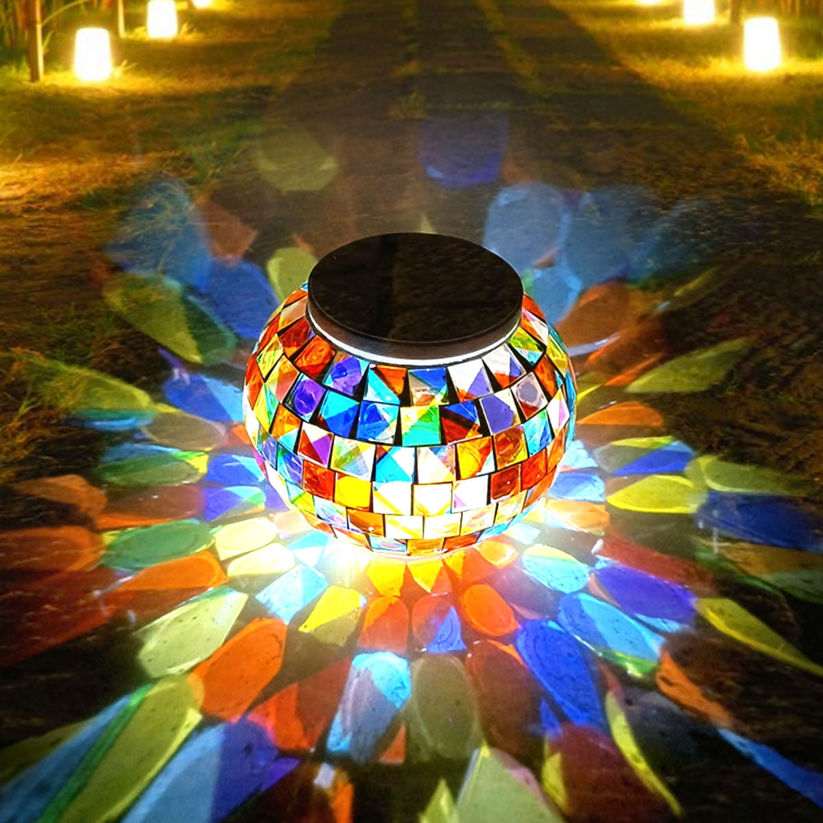 Mosaic Solar Light Solar Powered Mosaic Glass Ball Light IP44