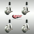 thumbnail image 2 of 3 Inch 316SS Gray Poly Swivel 1-3/8 Inch Expanding Stem Caster Set Brake SCC, 2 of 2