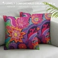 thumbnail image 3 of ONETECH  Square Throw Pillow Covers Colorful Mandala Flowers Pillow Cases Decorative for Home Bedroom Sofa Watercolor Nature Floral Interlaced Petals Painting Pillowcases Standard, 3 of 5