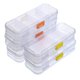 thumbnail image 1 of Paquete de 5 cajas de lápices transparentes de doble cubierta, organizador universitario de plástico, papelería con inserciones de rejillas divisorias ajustables, 1 of 5