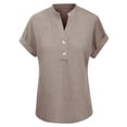 thumbnail image 4 of T Shirts for Women V Neck Casual Brushed Strip V Neck Bat Short Sleeved T Shirt, 4 of 6