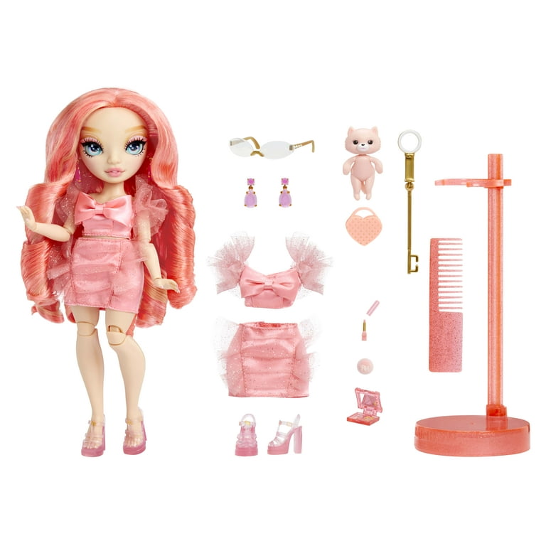 Rainbow High Pinkly - Pink Fashion Doll in Fashionable Outfit with Glasses & 10+ Colorful Play Accessories