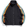 thumbnail image 1 of Chaqueta reflectante para hombres y mujeres bicicleta motocicleta juvenil sin capucha chaqueta cortavientos de manga larga uniforme de béisbol Colorblock, 1 of 3