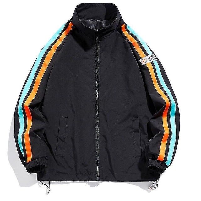 Chaqueta reflectante para hombres y mujeres bicicleta motocicleta juvenil sin capucha chaqueta cortavientos de manga larga uniforme de béisbol Colorblock