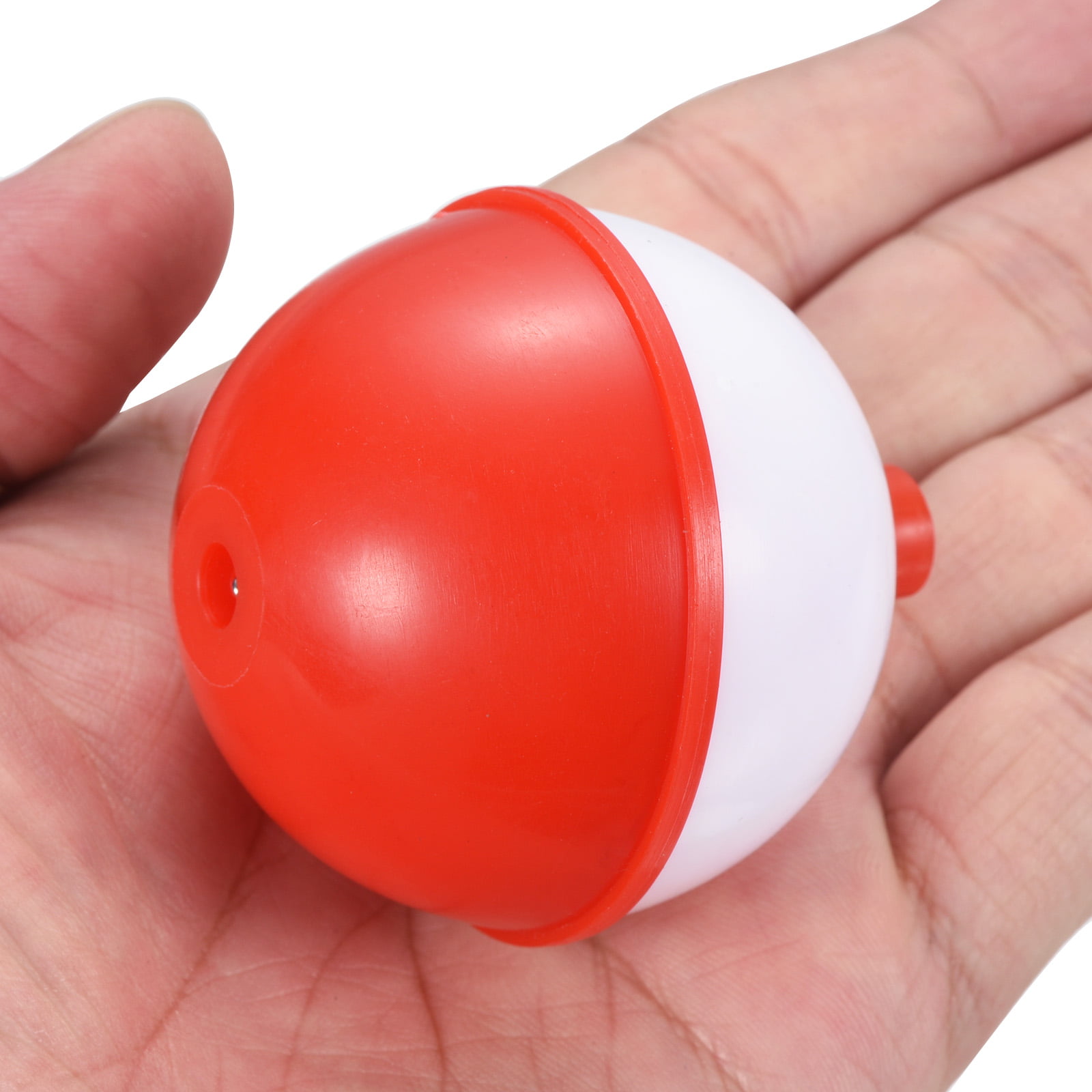 2 Inch Fishing Bobbers, Plastic Push Button Round Fishing Float, Red and  White 10 Pack 