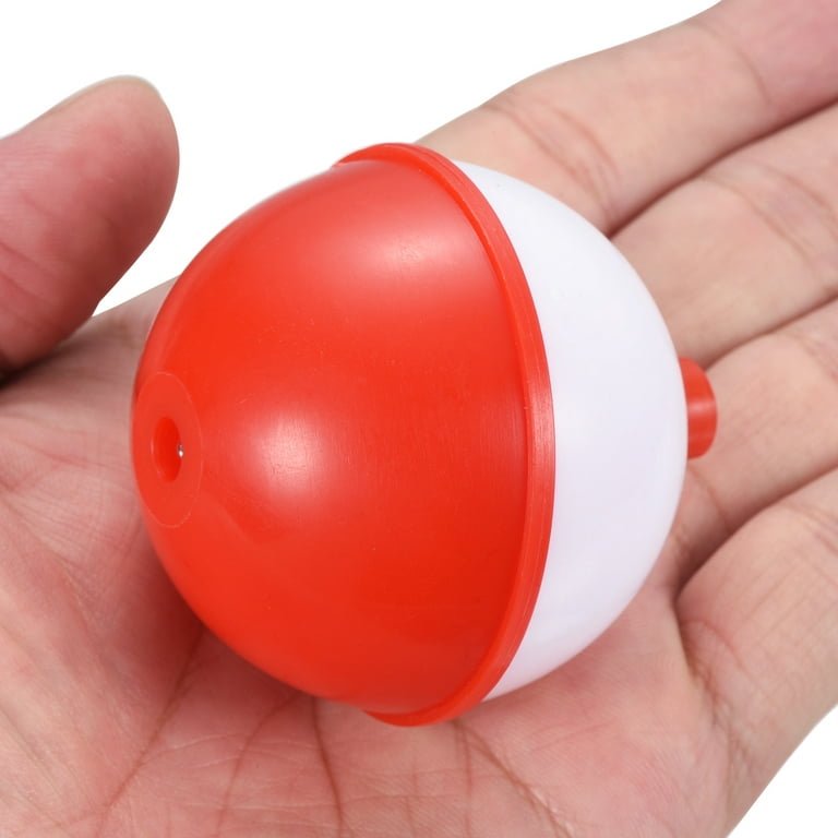 Uxcell 2 inch Fishing Bobbers, Plastic Push Button Round Fishing Float, Red and White 10 Pack