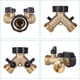 thumbnail image 4 of Grifo de lavadora doble, divisor de grifo de jardín de latón, conector en Y, 3/4 pulgadas para conectar 2 electrodomésticos, grifo de salida doble para grifo de jardín, adaptador de grifo Zhivalor XDJZ-65, 4 of 8