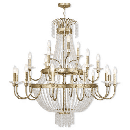 

Pendants Porch 21 Light With Clear Crystals Hand Applied Winter Gold size 42 in 840 Watts - World of Crystal