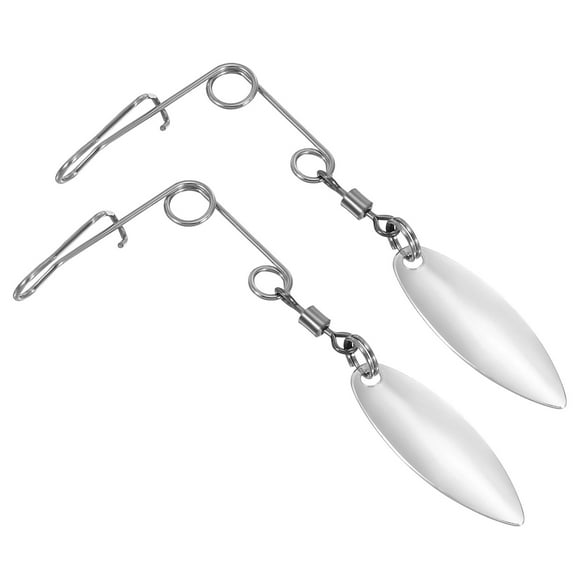 Unique Bargains 30Pcs Fishing Spinnerbait Wire with Blade, Small-sized Willow Leaf, Silver Tone