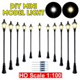 thumbnail image 1 of 1 100 HO Scale Retro Model Street Lamp Layout Lamppost Garden Landscape Light Railway Train Lamp Micro Landscape Decor, 1 of 6