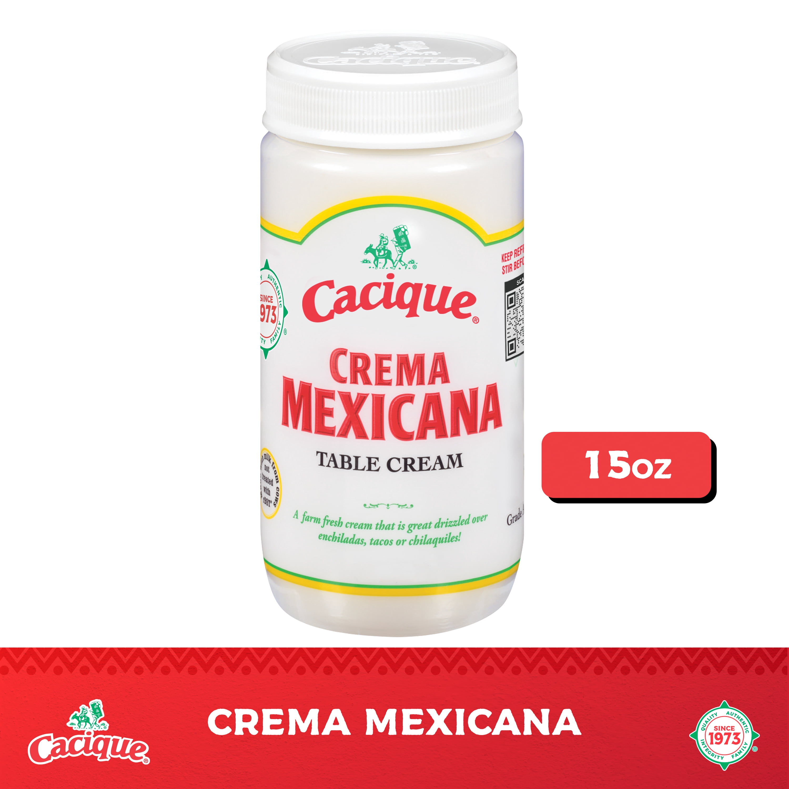 Cacique Crema Mexicana Fresh Table Cream, 15 oz Jar