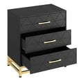 thumbnail image 3 of TROPOW Commodes et Chiffonniers, Commode à 3 Tiroirs en Bois pour Rangement de Chevet Chambre Commode Triple Commode de Chevet pour Rangement Commode Moderne avec Poignées Dorées Noir, 3 of 8