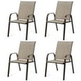 thumbnail image 1 of Costway 4PCS Patio Chairs Dining Chair W/Armrest Gray, 1 of 10