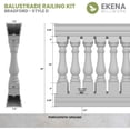 thumbnail image 2 of Ekena Millwork 40"H x 11'L Fiberthane Bradford Unassembled Balustrade Railing Kit, Style D (6 7/8" On-Center Spacing to Pass 4" Sphere Code), 2 of 6