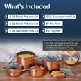 thumbnail image 5 of Nuwave 10PC Cookware set, Rustic Copper Duralon Blue Ceramic Non-Stick Cookware Set, 5 of 11