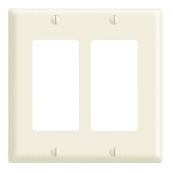 Leviton 80609-A Almond Midway Two Gang Decora Wall Plate