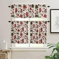 thumbnail image 2 of Christmas Kitchen Curtains and Valances Set, Rod Pocket Curtains Tier Farmhouse Window Curtains 24 Inch Length, Xmas Stocking Snowman Snowflake Poinsettia 3 Piece Kitchen Curtains Set, 2 of 6
