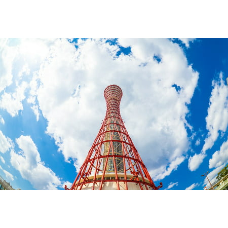 Canvas Print Kobe Landscape Blue Sky Tower Meriken Park Day Stretched Canvas 10 x