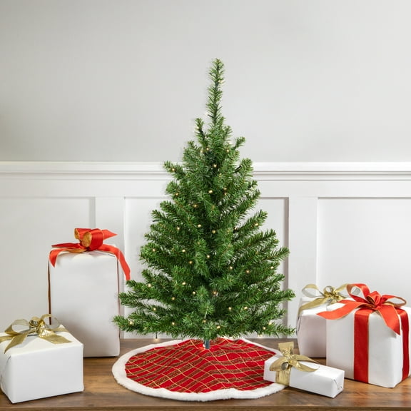 Northlight 3' Prelit Battery Operated Artificial Christmas Tree Canadian Pine - Clear Lights