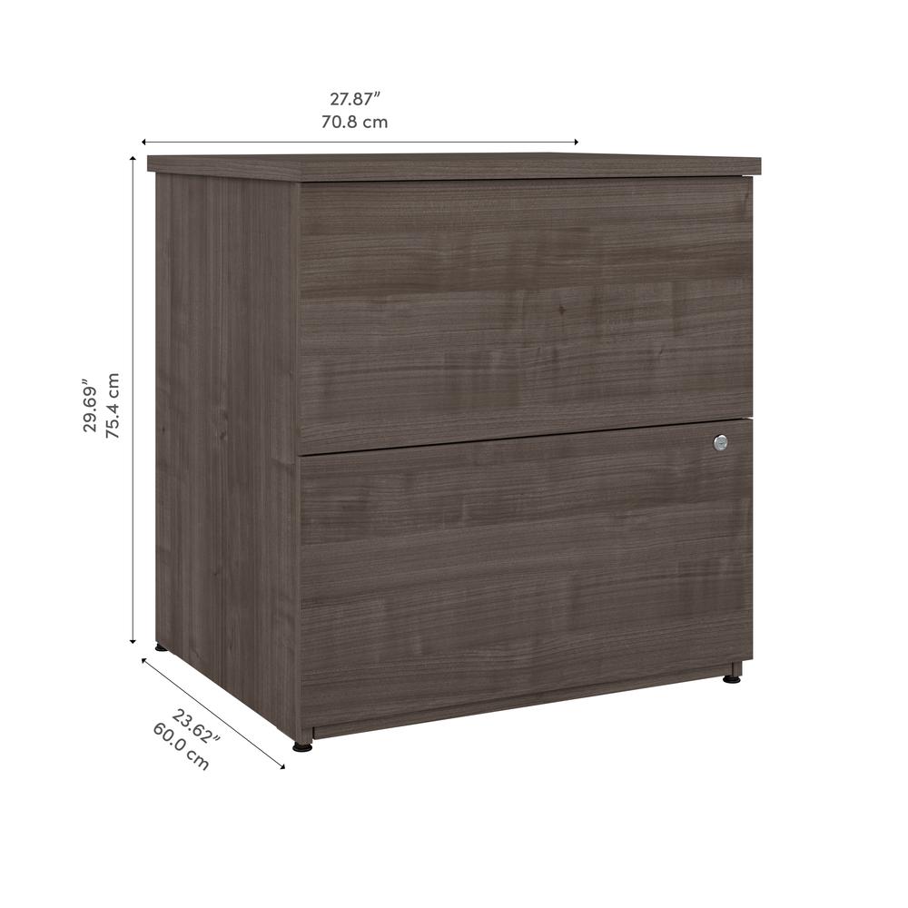 Bestar Universel 28W Standard 2 Drawer Lateral File Cabinet in medium gray maple - image 3 of 13