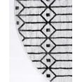thumbnail image 5 of Unique Loom Matrix Trellis Collection Area Rug - Diamonds (5' 1" Round White/Gray), 5 of 6