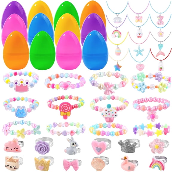 Set de huevos de pascua con vellibring prerelleno con pulseras y collares