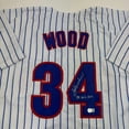 thumbnail image 2 of Autographed/Signed Kerry Wood 98 ROY Chicago Pinstripe Baseball Jersey Beckett BAS COA, 2 of 4