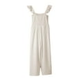 thumbnail image 4 of Liacowi Womens Ruffle Spaghetti Straps High Waisted Long Wide Leg Jumpsuits Rompers, 4 of 5
