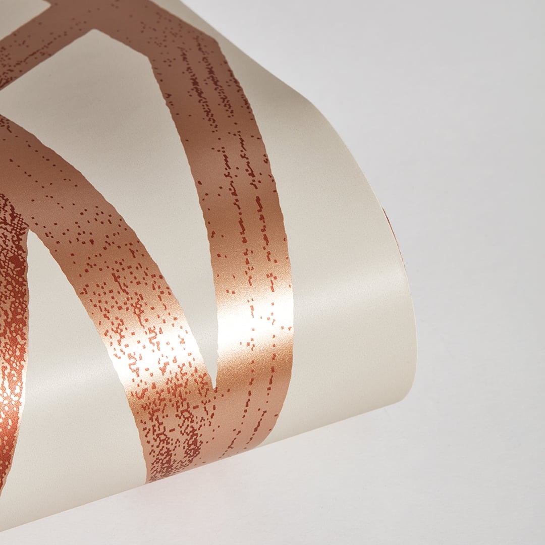 Tempaper x Genevieve Gorder Metallic Bronze Intersections Peel and Stick Wallpaper, 20.5" x 16.5'