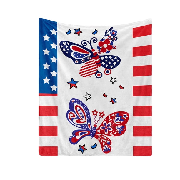 Manta para sofá, manta para el Día de la Independencia, manta para fiesta, manta de franela para cama, manta para sofá con temática del Día de la Bandera de EE. UU., manta de poliéster