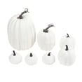 thumbnail image 5 of Mskk 7Pcs Faux Pumpkin Set Halloween Decoration, White Pumpkin Ornaments, Artificial Foam Pumpkins Outdoor Decor for Halloween Home Decorations, 5 of 6