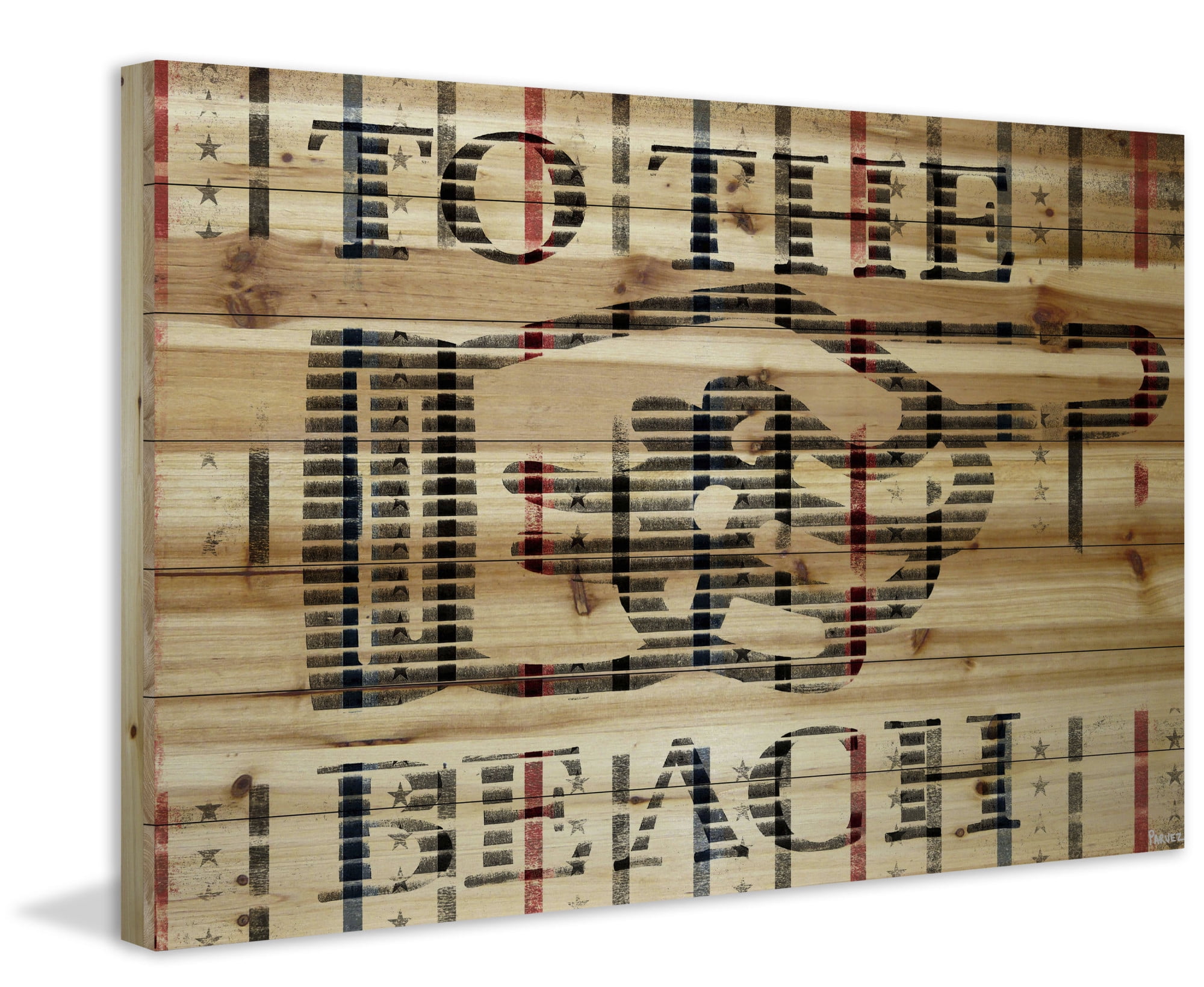 Parvez Michel Inc Parvez Taj - "That Way To The Beach" Print on NAtural Pine Wood