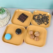 Weloille 2 Pcs Plastic Square Small Plates, Lightweight Unbreakable Food Grade BPA Free Reusable Snack Trays, Tableware for Daily Use Party Picnic Camping Dessert Appetizer