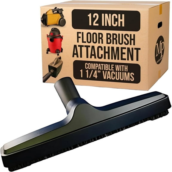 Genuine MP Soft Touch Deluxe Vacuum Cleaner or Central Vac Hardwood and Bare Floor or Wall Brush. Natural Delicate Horse Hair Bristles for Thorough Cleaning. (12 Inch)