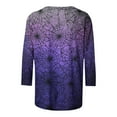 thumbnail image 4 of VKOYWKM Halloween Shirts for Women 3/4 Sleeve T-Shirts Spiderweb Graphic T Shirts Halloween Vintage Top Loose Fit Crew Neck Vintage T-Shirt Blouses, 4 of 5