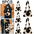 thumbnail image 1 of 5 Piezas Casual Exclusivo Otoño E Invierno Felpa Bolso Hombro Gran Capacidad para Mujer Corazón Melocotón, 1 of 9