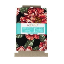 Waverly Inspirations 1 Yard Cut 100% Cotton Prints Fabric, Bridget Black, 44" Wide for Quilting & Sewing