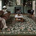 thumbnail image 3 of BERTHMEER Large 8'x10' Area Rugs for Living Room Bedroom Kitchen Home Office Rugs Vintage Blackish Green Floral Carpets Washable Farmhouse Dining Room Oriental Flower Non Slip , Multicolor, 3 of 8