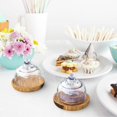 thumbnail image 4 of 2 Sets of Cake Stands with Dome Covers Wooden Dessert Cupcake Trays with Glass Covers Cake Plates Server Platters with Dome Lids, 4 of 4