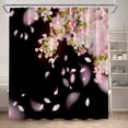 thumbnail image 3 of Japanese Style Shower Curtains Pink Cherry Blossom Floral Sea Waves Mount Fuji Scenery Modern Polyester Bathroom Curtain r, 3 of 7