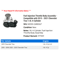 thumbnail image 2 of Fuel Injection Throttle Body Assembly - Compatible with 2015 - 2021 Chevy Trax 1.4L 4-Cylinder 2016 2017 2018 2019 2020, 2 of 3