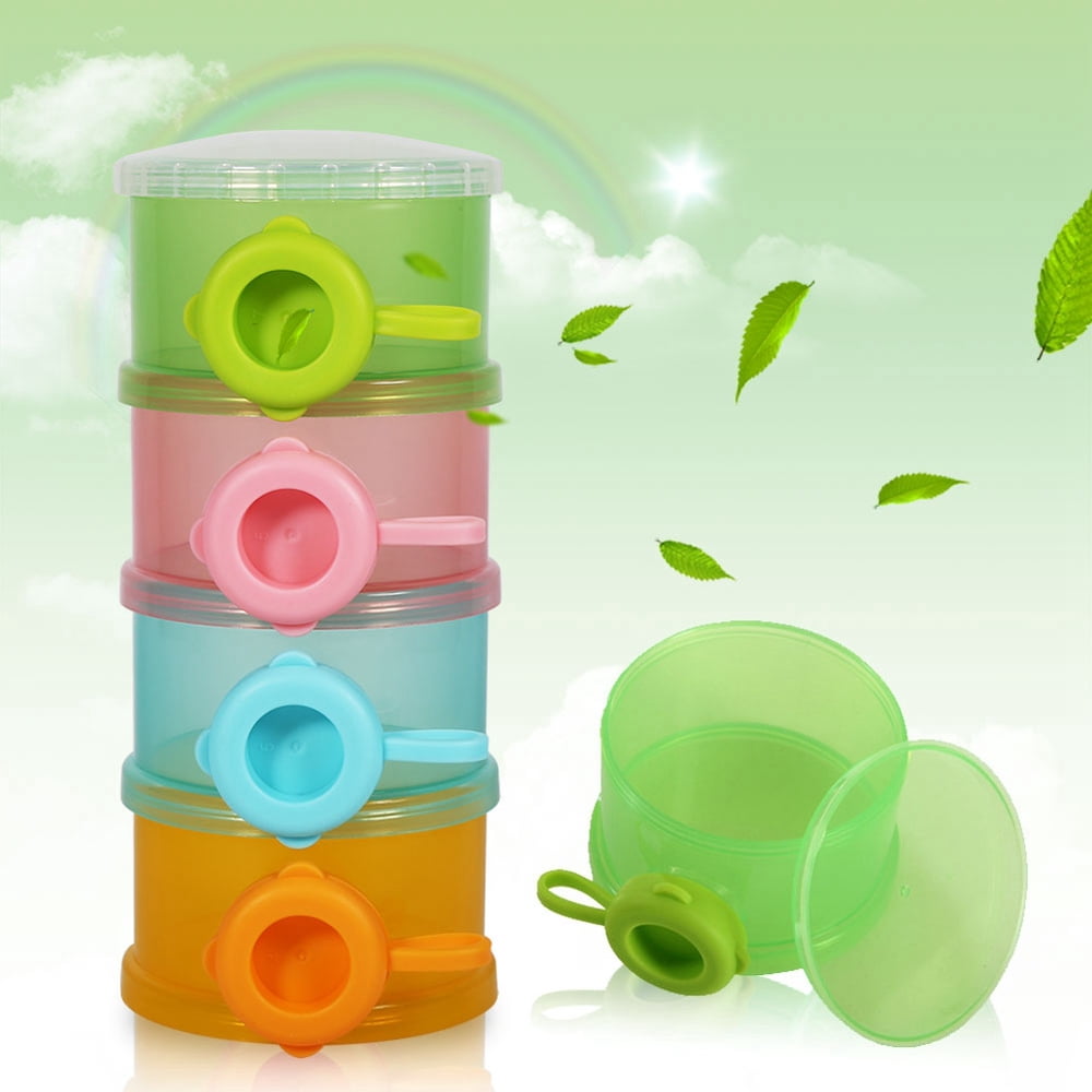 Mgaxyff Baby Formula Dispenser,4 Layers Portable Infant Baby Milk