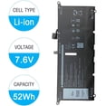 thumbnail image 4 of DXGH8 Battery for Dell XPS 13 7390 9370 9380 2019 Inspiron 13 7390 7391 2-in-1 5390 5391 7490 Latitude 3301 E3301 Vostro 5390 5391 Series 0H754V V48RM G8VCF HK6N5 P113G001 P82G P82G001 [7.6V 52Wh], 4 of 8