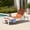 White+Brown, variant on Atumcto 78.7" Outdoor Chaise Lounge Chair, Acacia Wood Armrests, 6-Position Adjustable Backrest, Steel Frame, Black/Brown