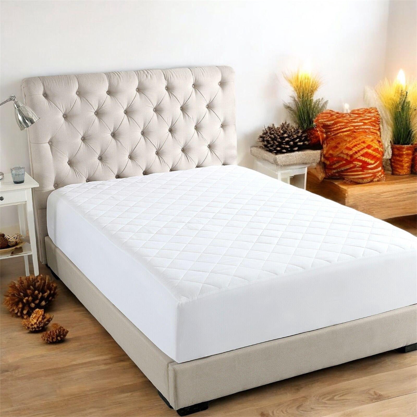 A Adios Quilted Premium Fitted Mattress Protector, King - Quilted design, Stretch Up to 16 inch, Soft and Fluffy, Machine Washable, Size (76 x80) King.