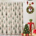 thumbnail image 5 of 54x78 Inch Shower Curtain Decorative Rustic Green Christmas Tree Bathtub Bath Curtains Fabric Waterproof Bathroom Decor, Xmas Trees Snowflake Stars Winter Small Stall Shower Curtain Set with 12 Hooks, 5 of 8
