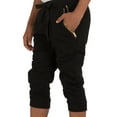 thumbnail image 5 of Vibes Big Boys Jogger Capri Shorts Black Male Size Large, 5 of 6