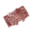 thumbnail image 3 of Lilgiuy Toddler Girls Velvet Headbands Cute Solid Stretchy Soft Oversized Pleated Hair Bands with Big Bow Headwear Headband Hair Accessories Pink, 3 of 3